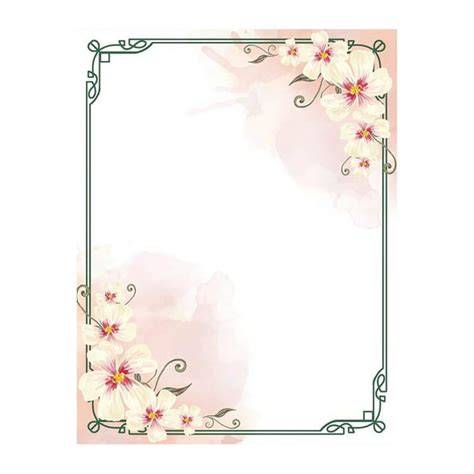 100 Stationery Writing Paper, with Cute Floral Designs Perfect for Notes or Letter Writing ...