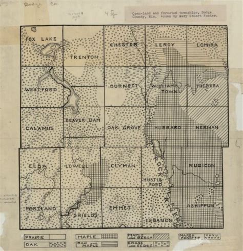 Open-land and Forested Townships, Dodge County, Wisconsin | Map or Atlas | Wisconsin Historical ...