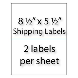 Shipping Labels 8-1/2" x 5-1/2" | 2-up | Avery® 5126 Compatible