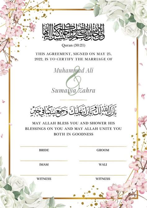 Nikah Certificate Template