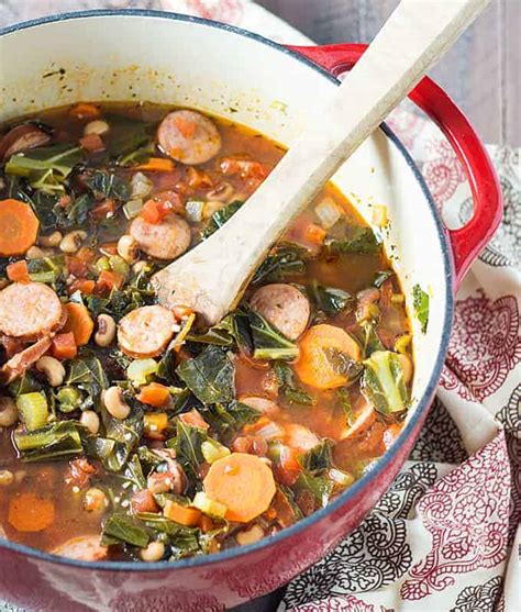 Black-Eyed Pea Soup with Collard Greens and Sausage | The Blond Cook