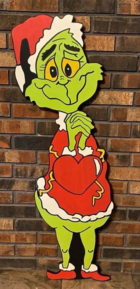 4 pc 4 foot tall Grinch with heart Tree Cindy Lou and Max | Etsy