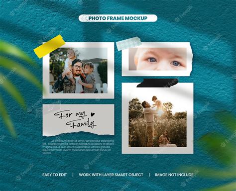 Premium PSD | Family Photo Frame Mockup Template