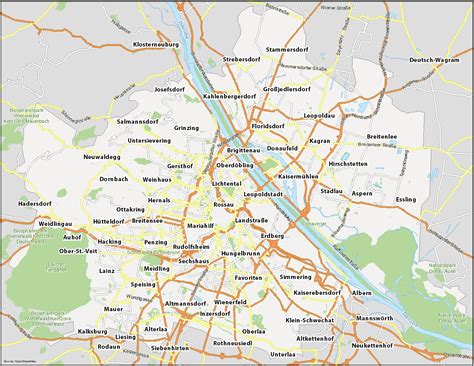 Map of Vienna, Austria - GIS Geography