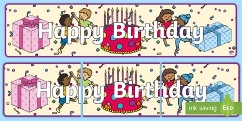 Happy Birthday Display Resource - Banner (teacher made)