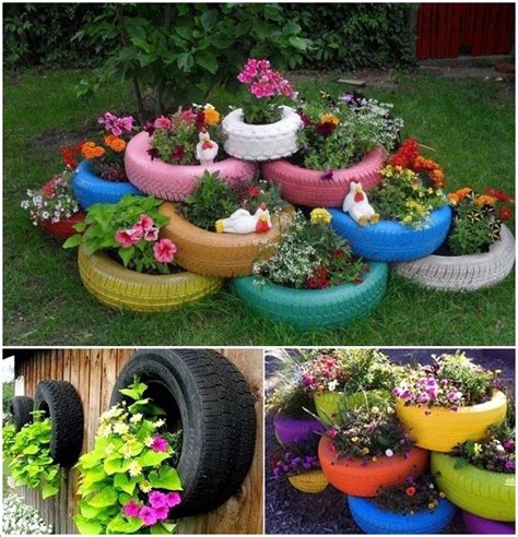 Use of tires | Garden projects, Tire garden, Diy garden