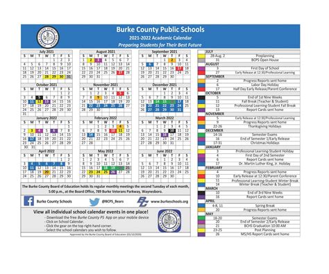 Burke County Public Schools Calendar - Printable Template Calendar