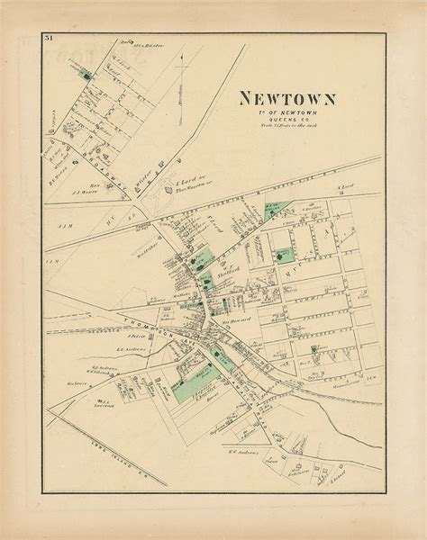 Newtown/elmhurst Queens New York 1873 Map Replica and - Etsy