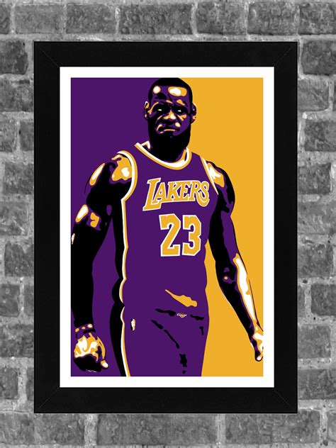 Los Angeles Lakers Lebron James Portrait Sports Print Art | Etsy