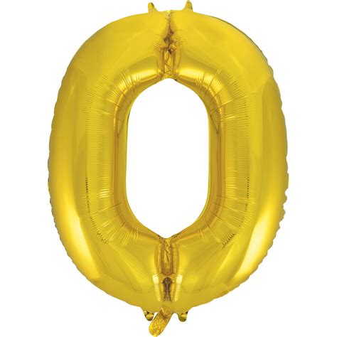 Foil Big Number Balloon, 0, 34 in, Gold, 1ct - Walmart.com - Walmart.com