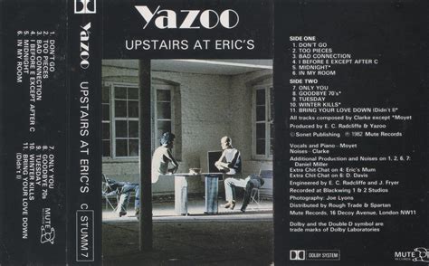 Yazoo Upstairs At Eric's Cassette Album : Craigs Cassettes : Free ...