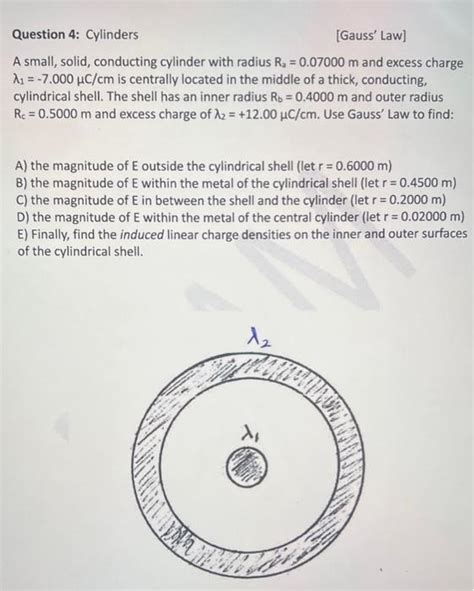 Solved Question 4: Cylinders [Gauss' Law] A small, solid, | Chegg.com