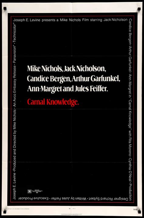 Carnal Knowledge (1971) Original One-Sheet Movie Poster - Original Film ...