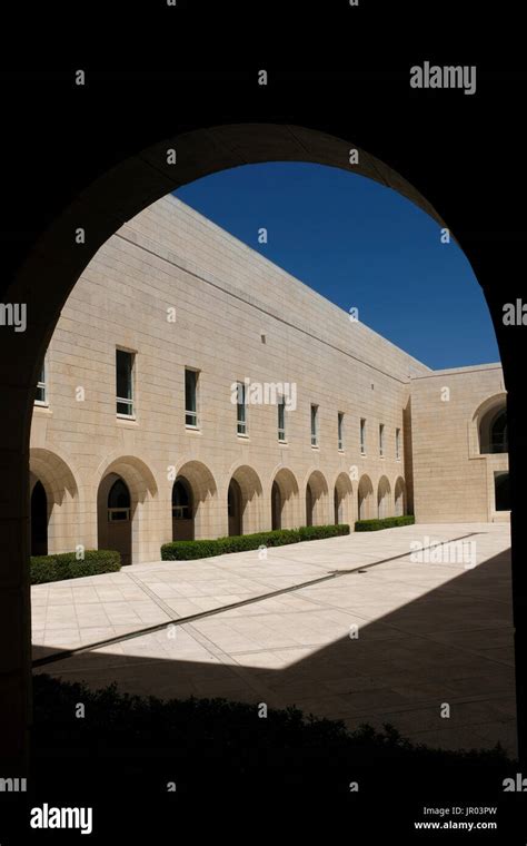 Inner courtyard of the Supreme Court of Israel building designed by Ada Carmi-Melamed and Ram ...