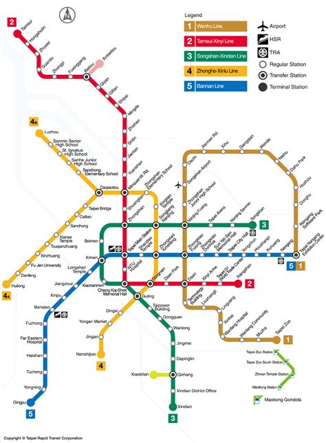 Mappa di MRT di Taipei, Taiwan