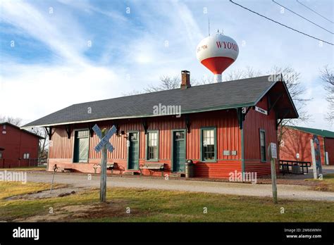 Wyoming, Illinois, USA - january 2nd 2023 - Old train depot turned ...