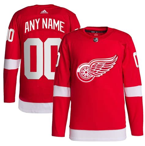 Detroit Red Wings Men's Adidas Red Home Custom Jersey - Detroit City Sports