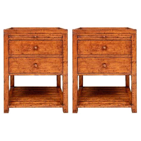 Pair of Richard Mulligan Sussex End Tables with Pull Out Trays For Sale at 1stDibs