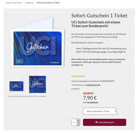 UCI Kinowelt Sofort-Gutschein | mydealz