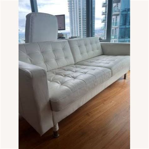 IKEA White Leather Couch - AptDeco