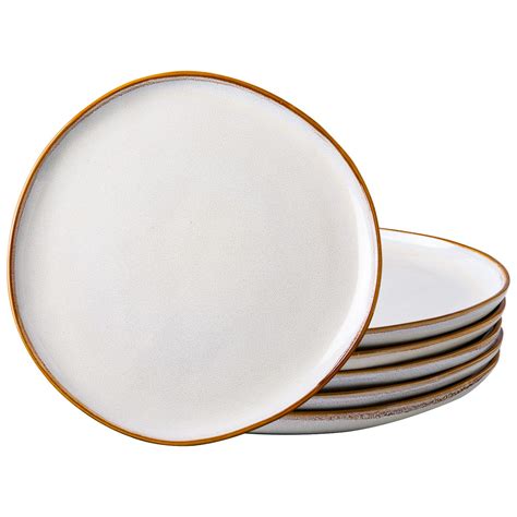 AmorArc Ceramic Dinner Plates Set of 6, 10.5 Inch Handmade Reactive Glaze Stoneware Plates ...