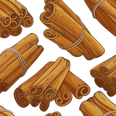 Premium Vector | Cinnamon sticks vector pattern