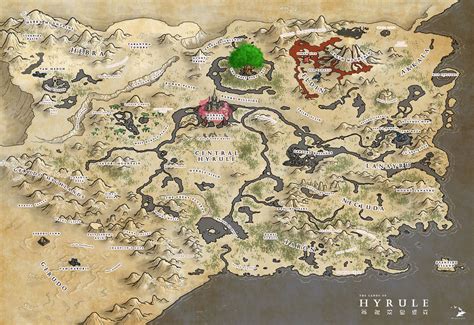 Breath of the Wild Hyrule Map Poster - Etsy | Legend of zelda, Breath of the wild, Zelda map