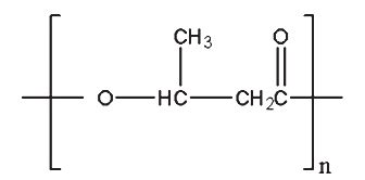 Chemical structure of poly(3-hydroxybutyrate) (PHB). | Download ...