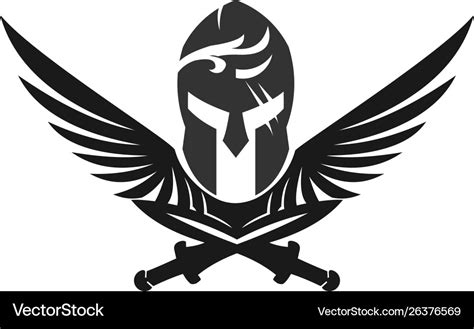 Wing with a warrior logo template Royalty Free Vector Image