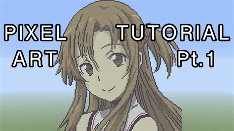 Minecraft Pixel Art Tutorial - Asuna (Sword Art Online) Part 1 - YouTube