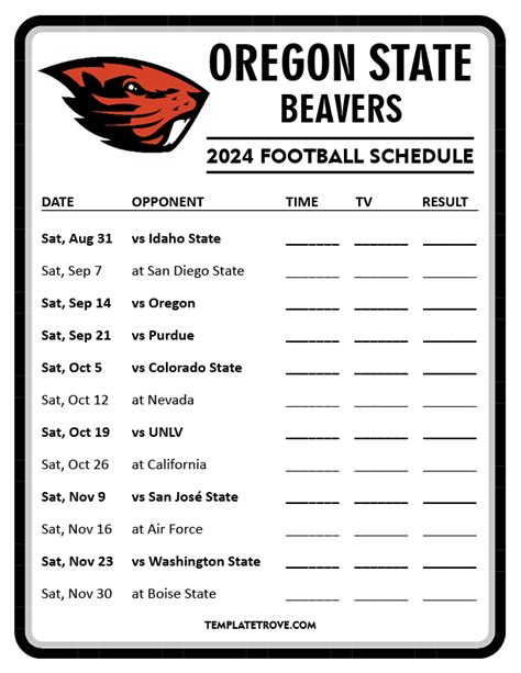 Beavers 2024 Football Schedule - Berta Lianne