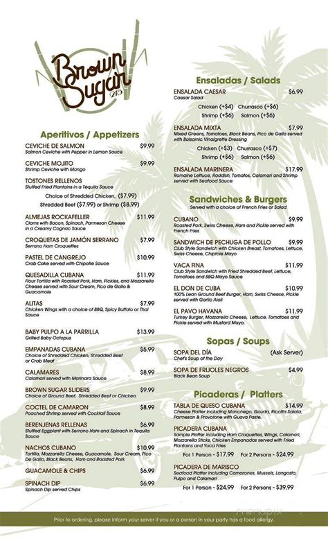 Menu of Brown Sugar in New York, NY 10034