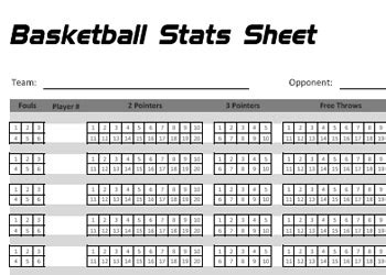 Printable Basketball Stats Sheet by BasketballXpert.com