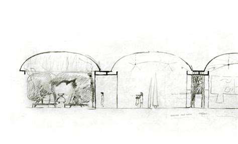 a sketch of the Louis I. Kahn building