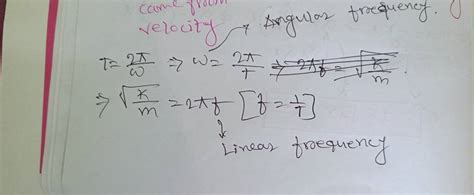 velocity y angulas frequency. \[ \begin{array}{l} T=\frac{2 \pi}{\omega}