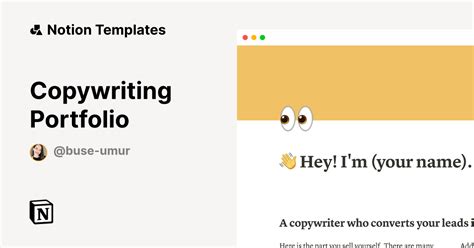 Copywriting Portfolio Template | Notion Marketplace