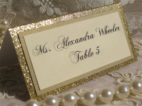 Gold Glitter Tented Place Cards Set of 50 Name Cards Escort Cards ...