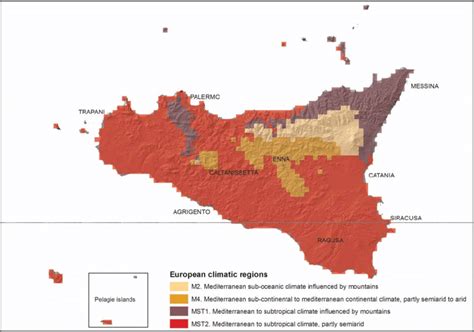 Climatic regions of Sicily. | Download Scientific Diagram