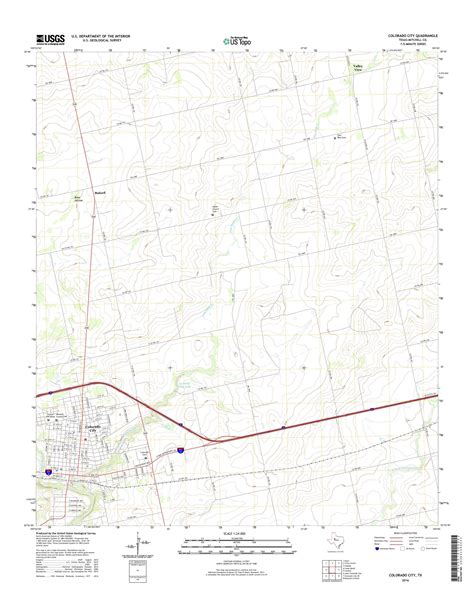 MyTopo Colorado City, Texas USGS Quad Topo Map