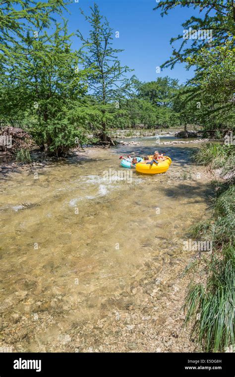 USA, Texas, Children tubing the Frio River Stock Photo - Alamy