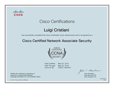 Cisco CCNA Security Certificate