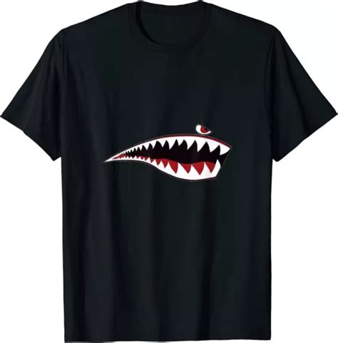 LIMITED SHARK TEETH Nose Art WWII Military Plane Aircraft P-40 WW2 T-Shirt $16.91 - PicClick
