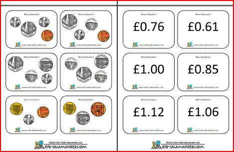 Printable Money Flashcards (US and UK coins)