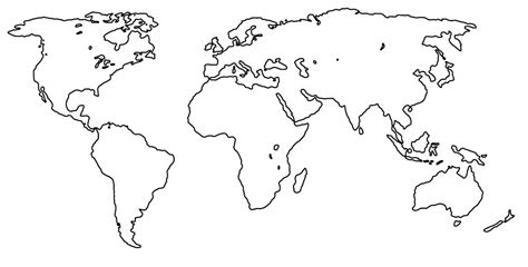 Free Printable Blank Outline Map of World [PNG & PDF]