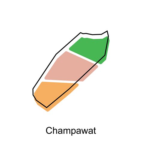 Map of Champawat modern geometric illustration, map of India country ...