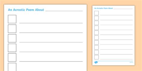 Free Acrostic Poem Template - FREE PRINTABLE TEMPLATES