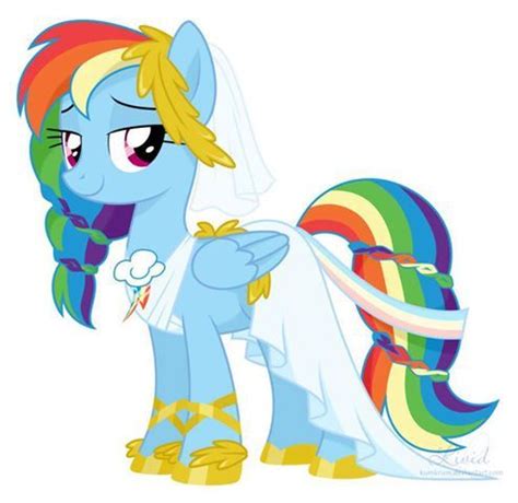 Rainbow Dash wedding dress | Rainbow dash and soarin, Mlp rainbow dash and soarin, Rainbow dash