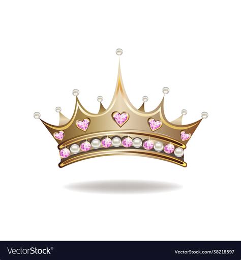 Golden princess crown Royalty Free Vector Image