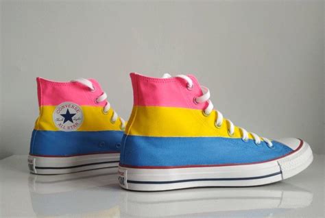 Custom Hand Painted Rainbow Shoes, Pansexual Flagshoes, LGBT Pride - Etsy | Pride shoes, Rainbow ...