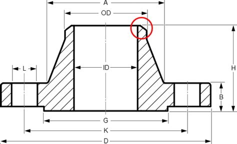 Asme Weld Neck Flange Dimensions